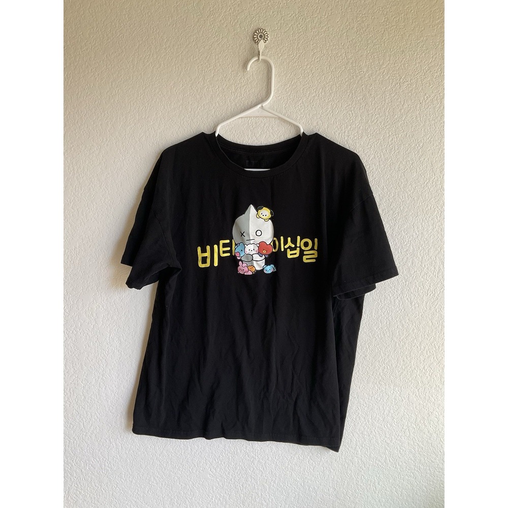 BT21 Line Friends Better Together MIDI T-Shirt Size XL Short Sleeves Black